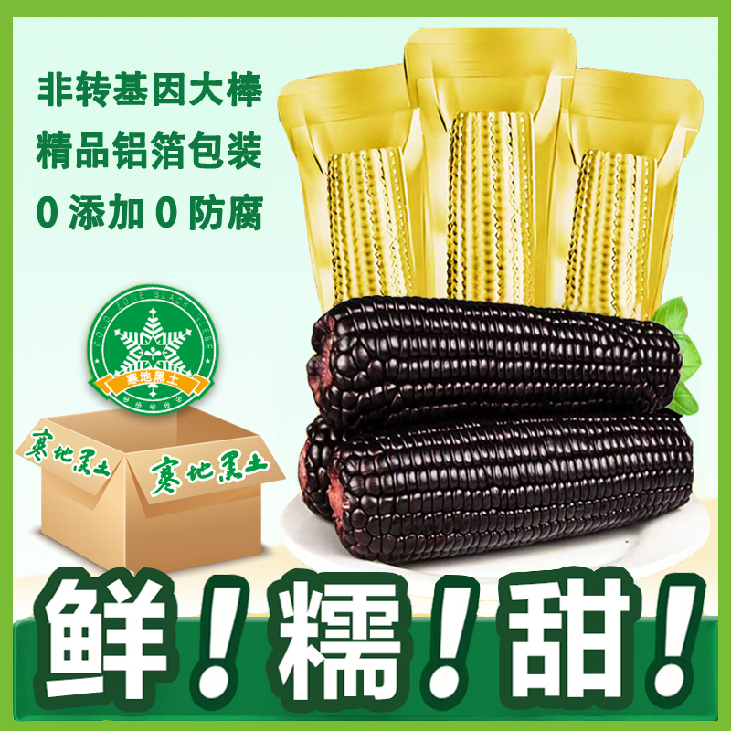 【可试吃2根】东北大棒10支黑甜糯玉米真空非转基因玉米260-320克