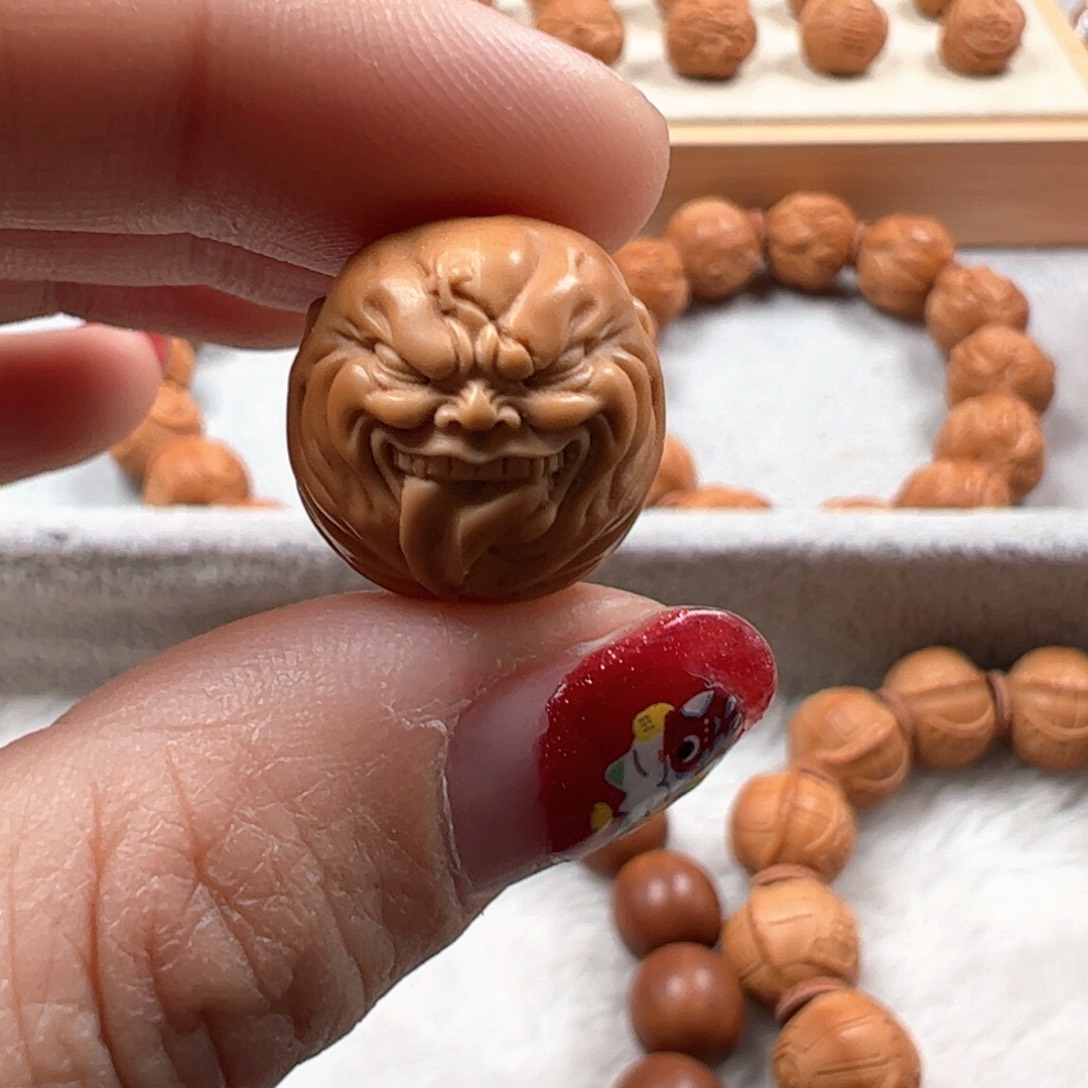核桃手串/手链猴头雕刻恶僧配饰