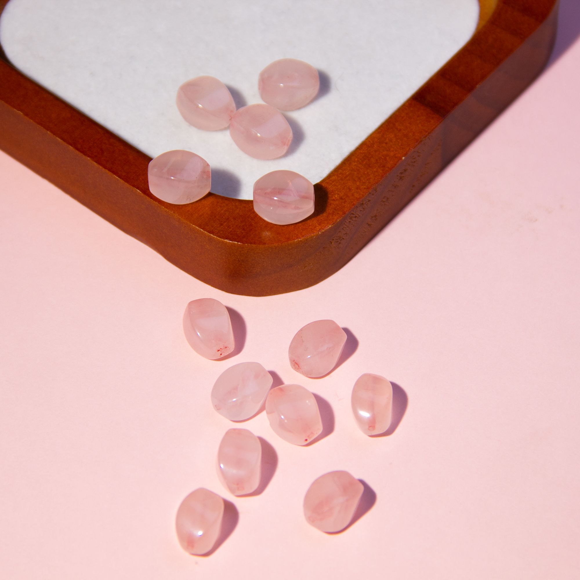 BeadsDance粉水晶螺旋珠10.5mm+(4颗一组)多样性发一 编号O1155