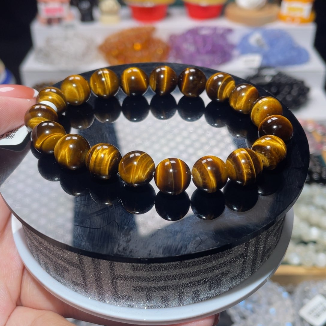 木变石（虎睛石）手链未镶嵌黄虎眼手链10mm