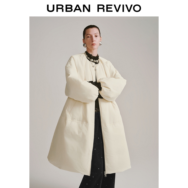 UR2025冬季新款女装流光风魅力抽绳圆领长款羽绒服UWG150127