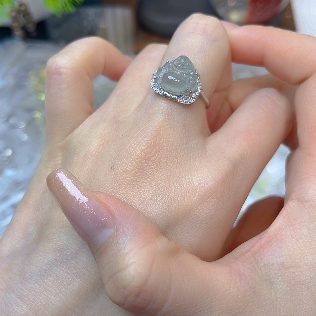 翡翠银S925镶嵌戒指