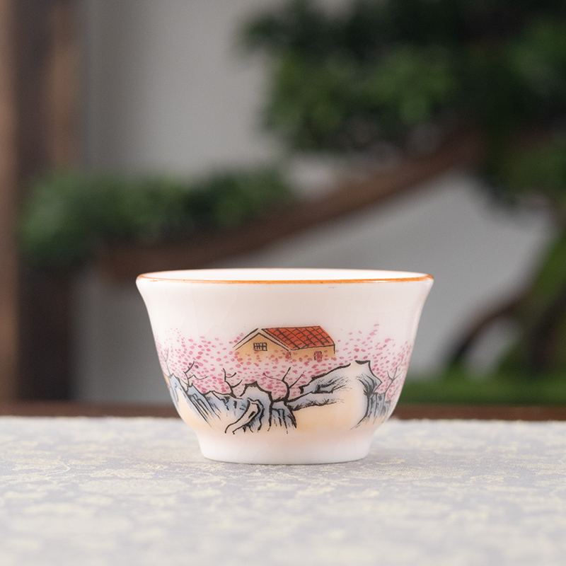 【粉丝福利】高档家用品茗杯村野粉汝小客杯复古中式主人杯喝茶杯