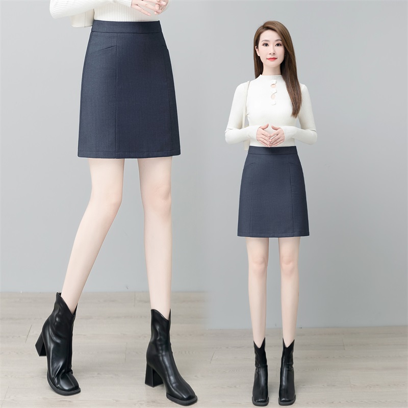 西装半身裙女春秋2025新款高腰百搭显瘦a字裙职业包臀一步短裙子