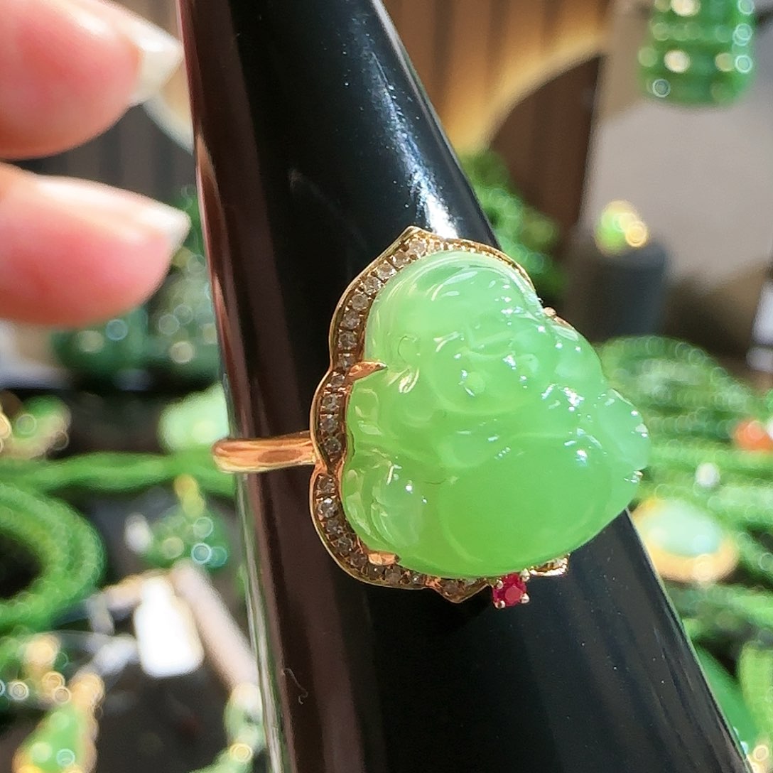 和田玉（碧玉）戒指未镶嵌