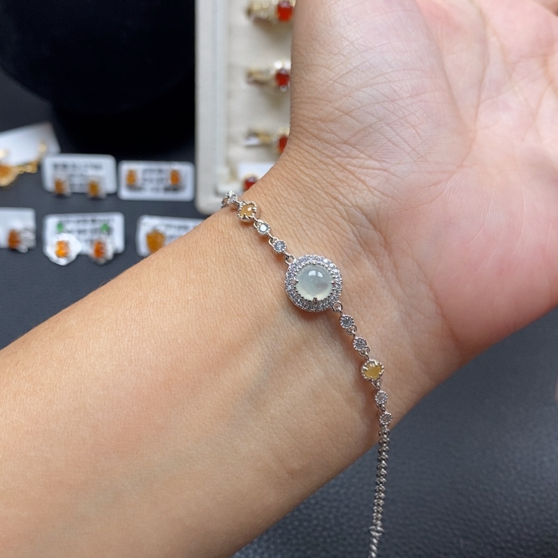 翡翠银S925镶嵌戒指