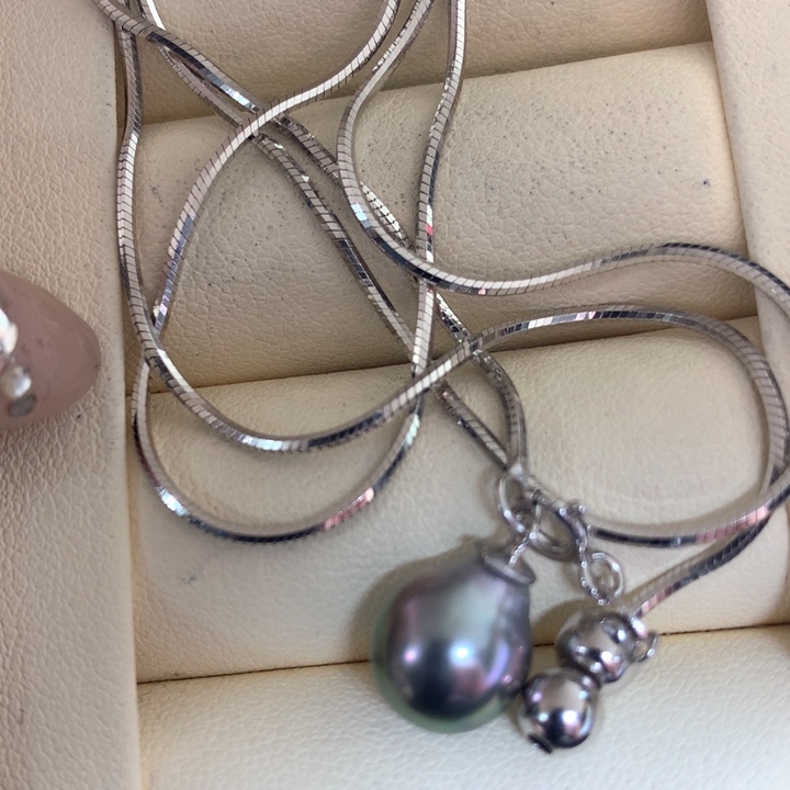 颈饰银S925镶嵌海水珍珠