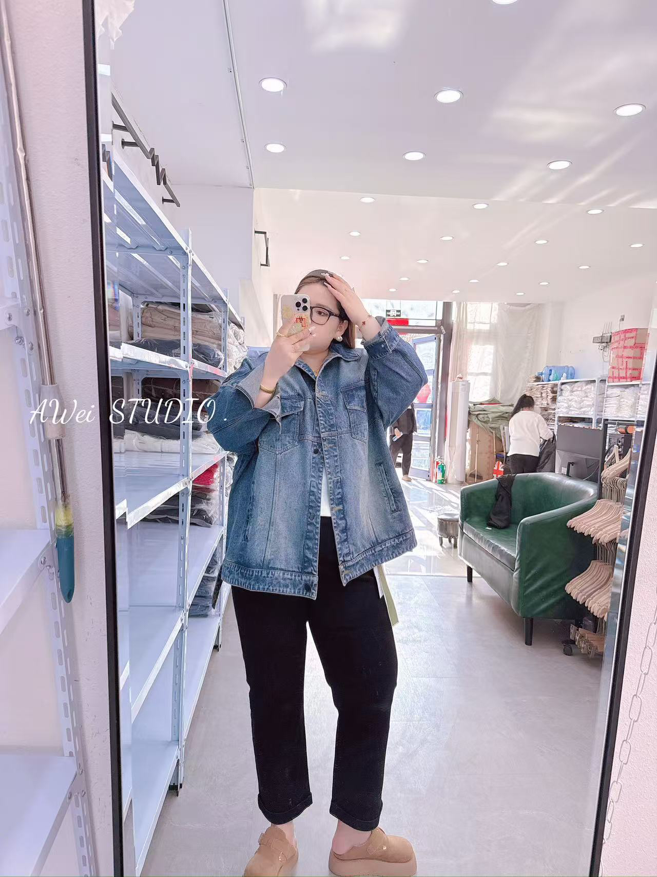 W阿薇•超宽松欧货牛仔外套 