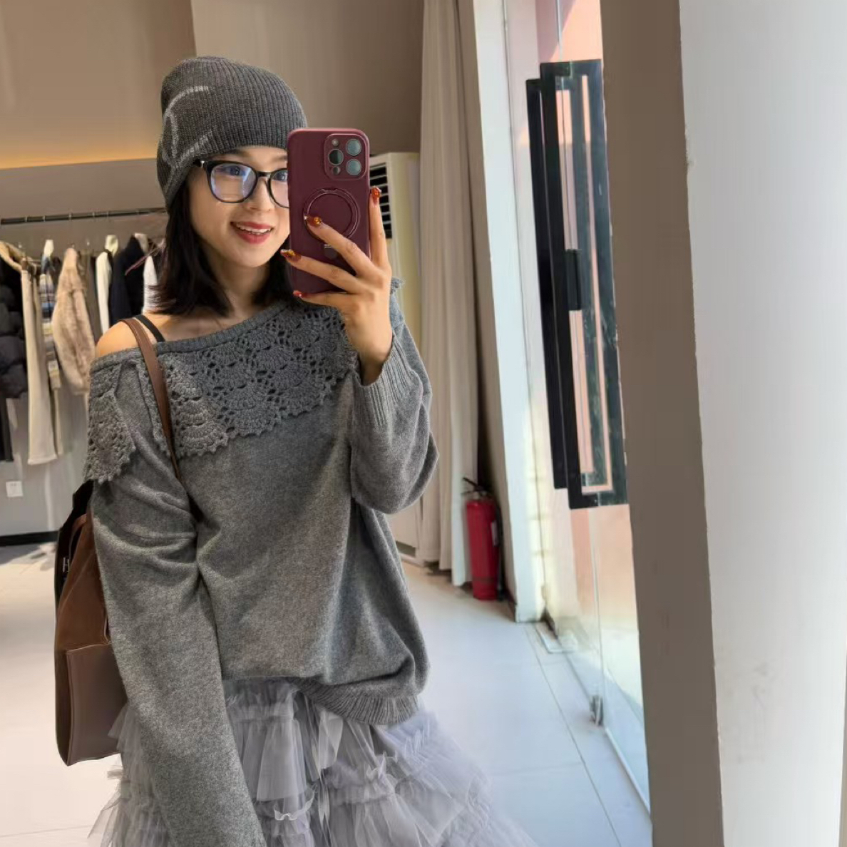 【w➕欧韩】新款可斜肩设计师领子长袖毛衣