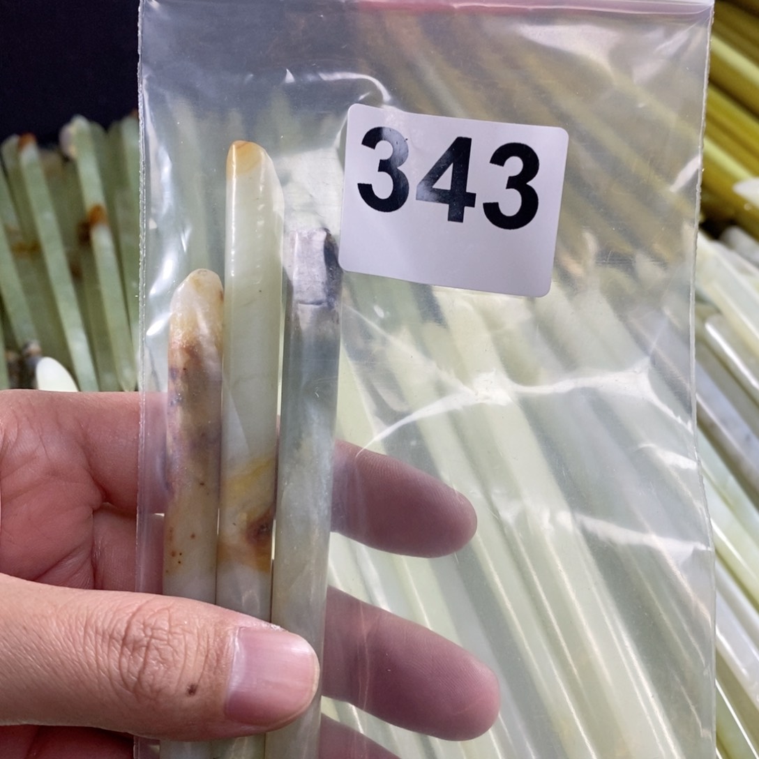未镶嵌蛇纹石玉发簪社***仔