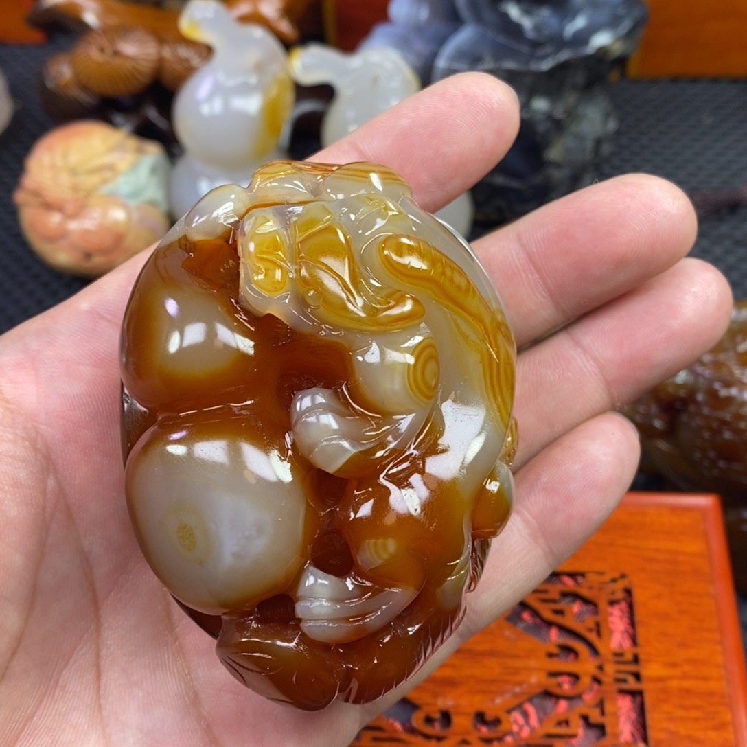 玛瑙/玉髓手把未镶嵌陈*欠