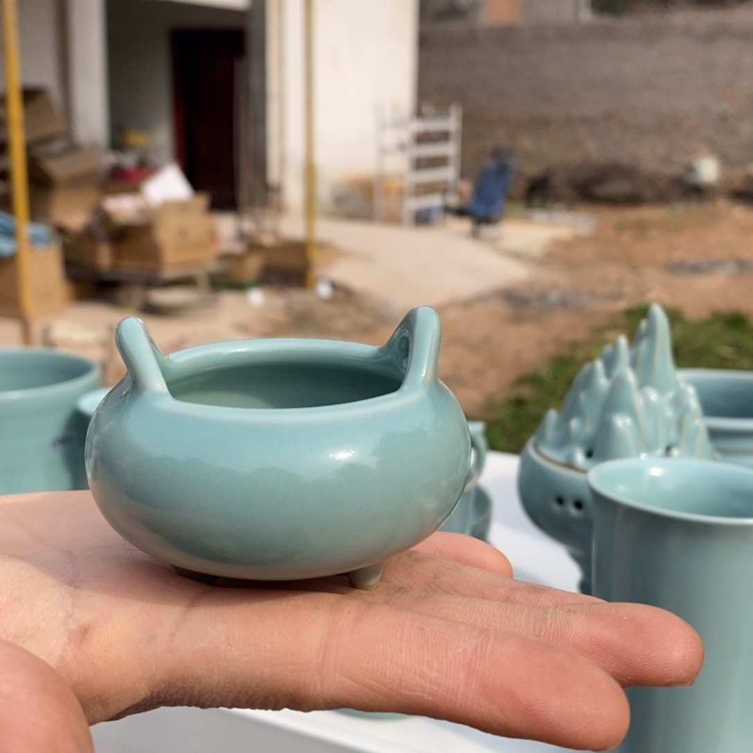 摆件抱朴汝瓷仿古微瑕