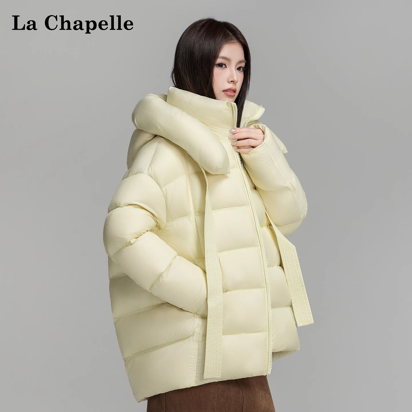 La Chapelle/拉夏贝尔官方旗舰中款宽松百搭加厚鸭绒保暖外套5233
