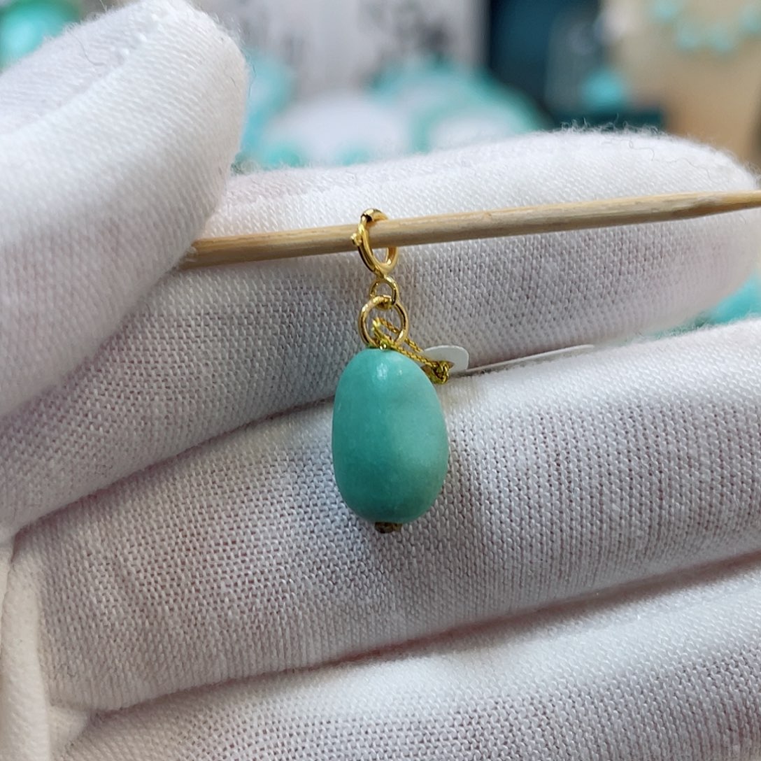 绿松石珠宝奇石18K金镶嵌