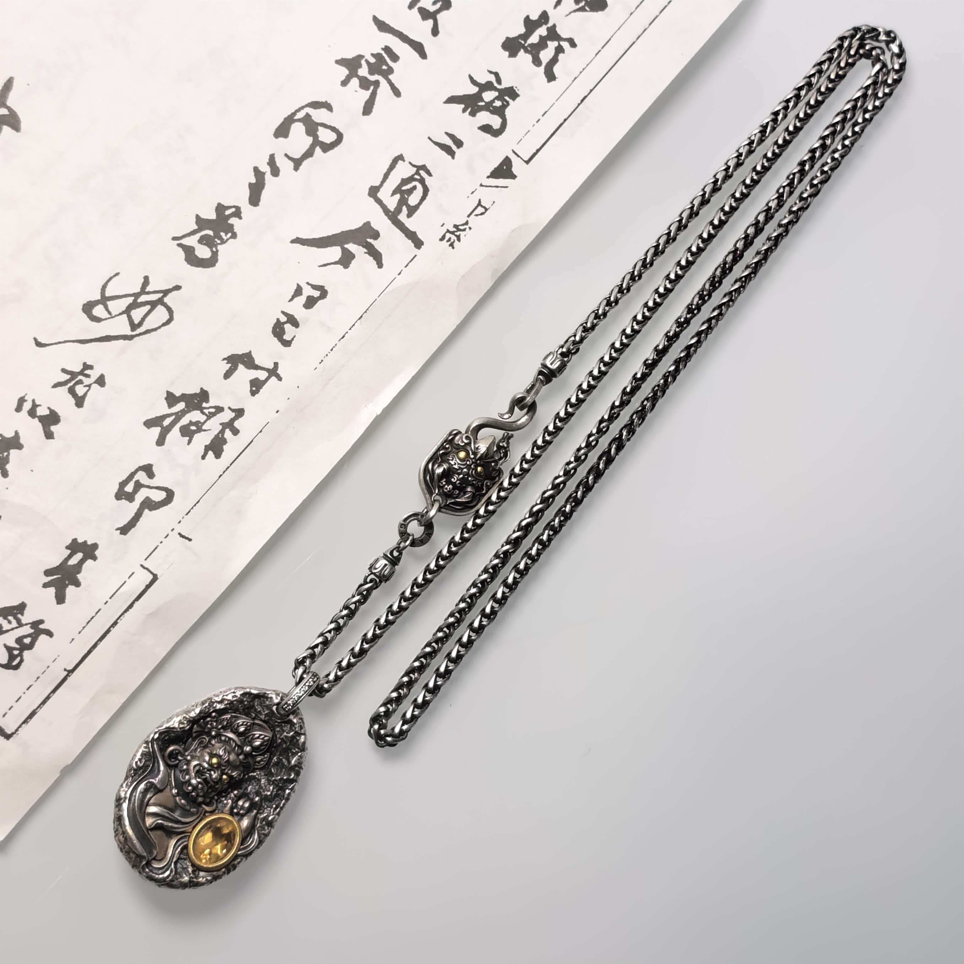 岚宫措 吊坠925银 ｜黄 CC 银饰项链 G199