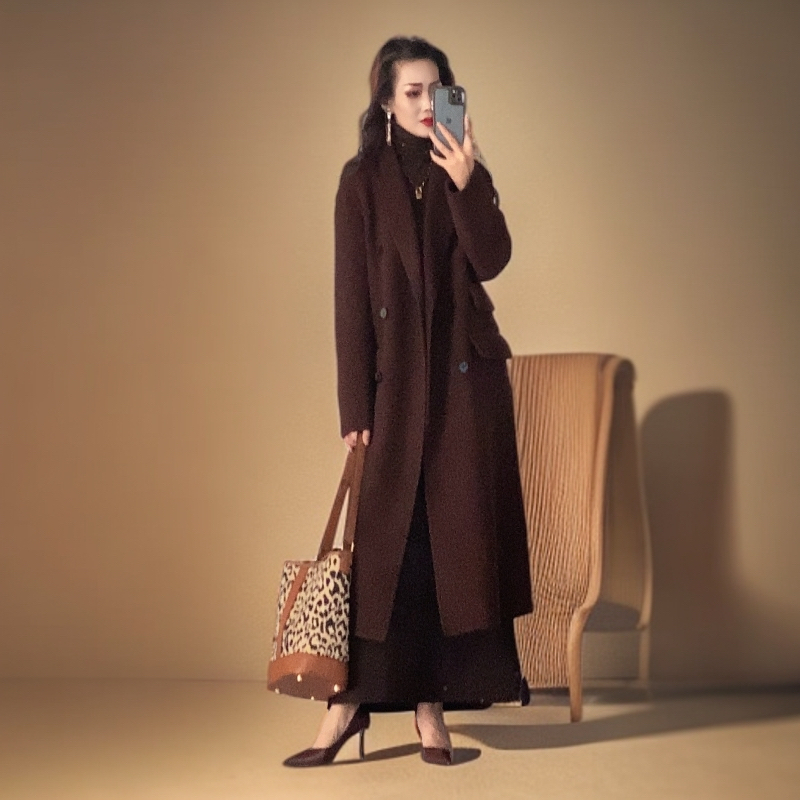 正肩设计显高显瘦老钱风气质大衣68683