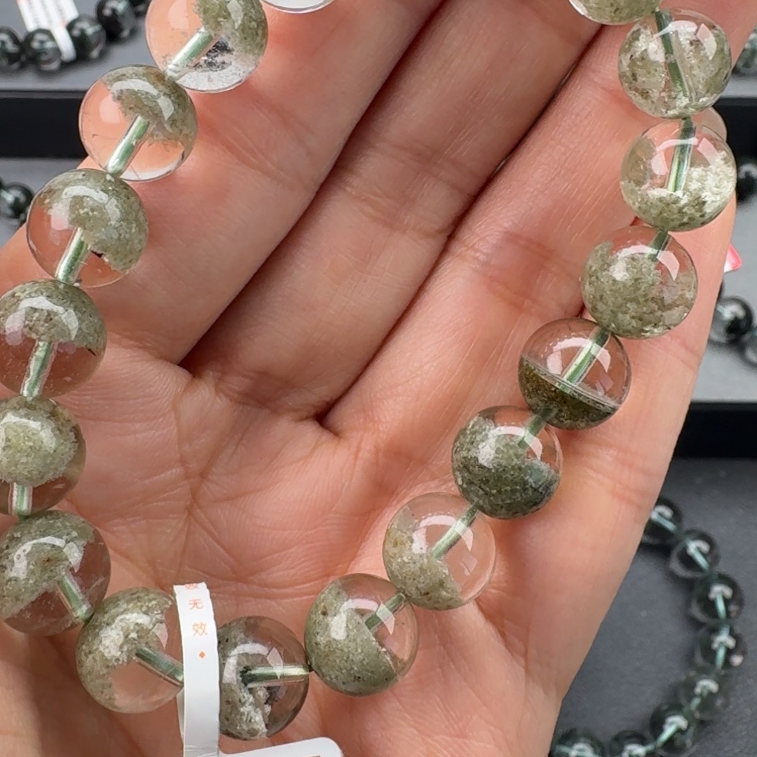 未镶嵌水晶手链天然绿幽灵聚宝盆