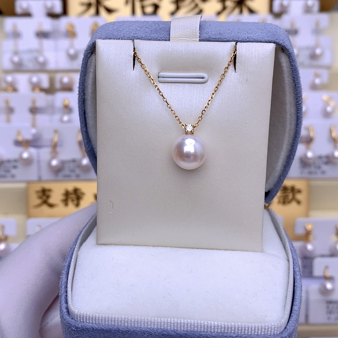 海水珍珠套链18K金镶嵌