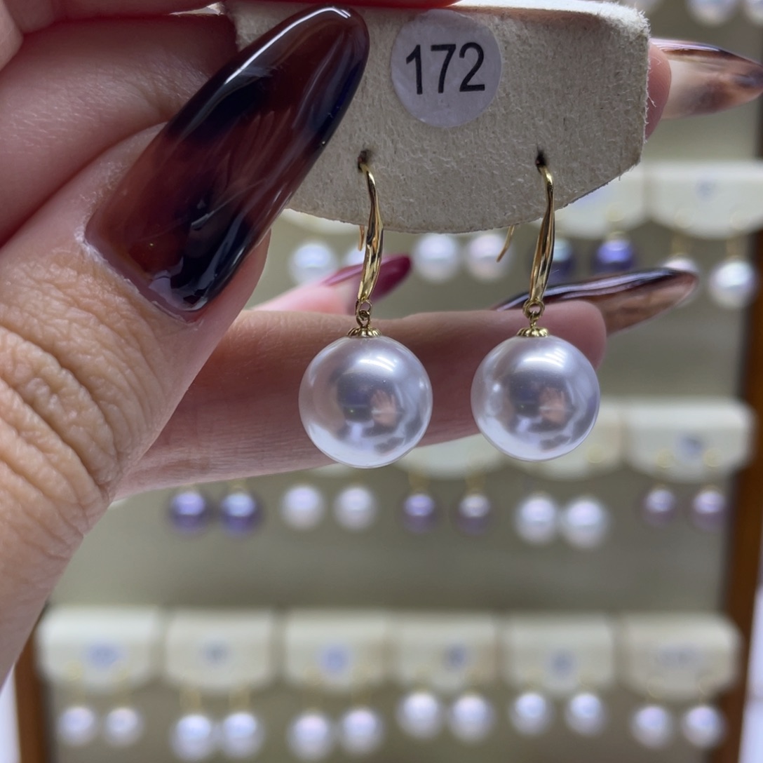 淡水珍珠耳饰18K金镶嵌