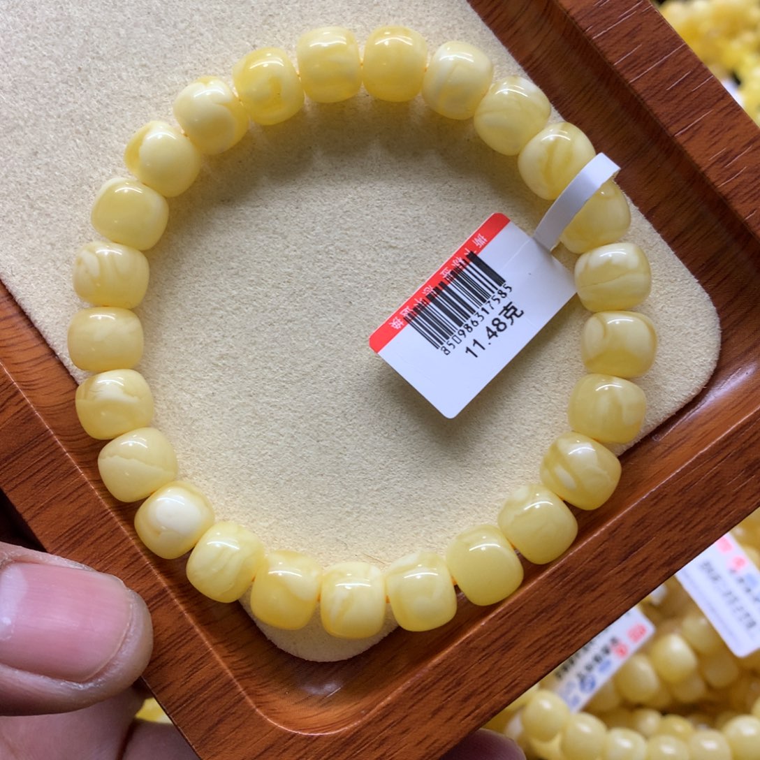 蜜蜡手链未镶嵌B***炸蜜蜡