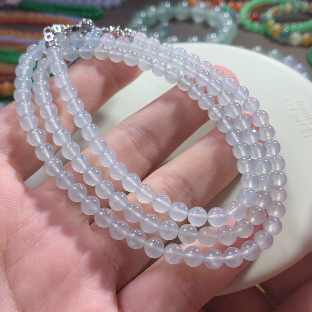 翡翠未镶嵌手链宠粉大漏*冰底白月光卡5+