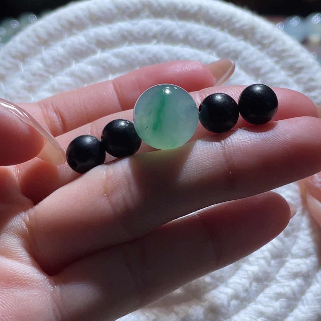 翡翠散珠金丝绿珠珠卡12.89