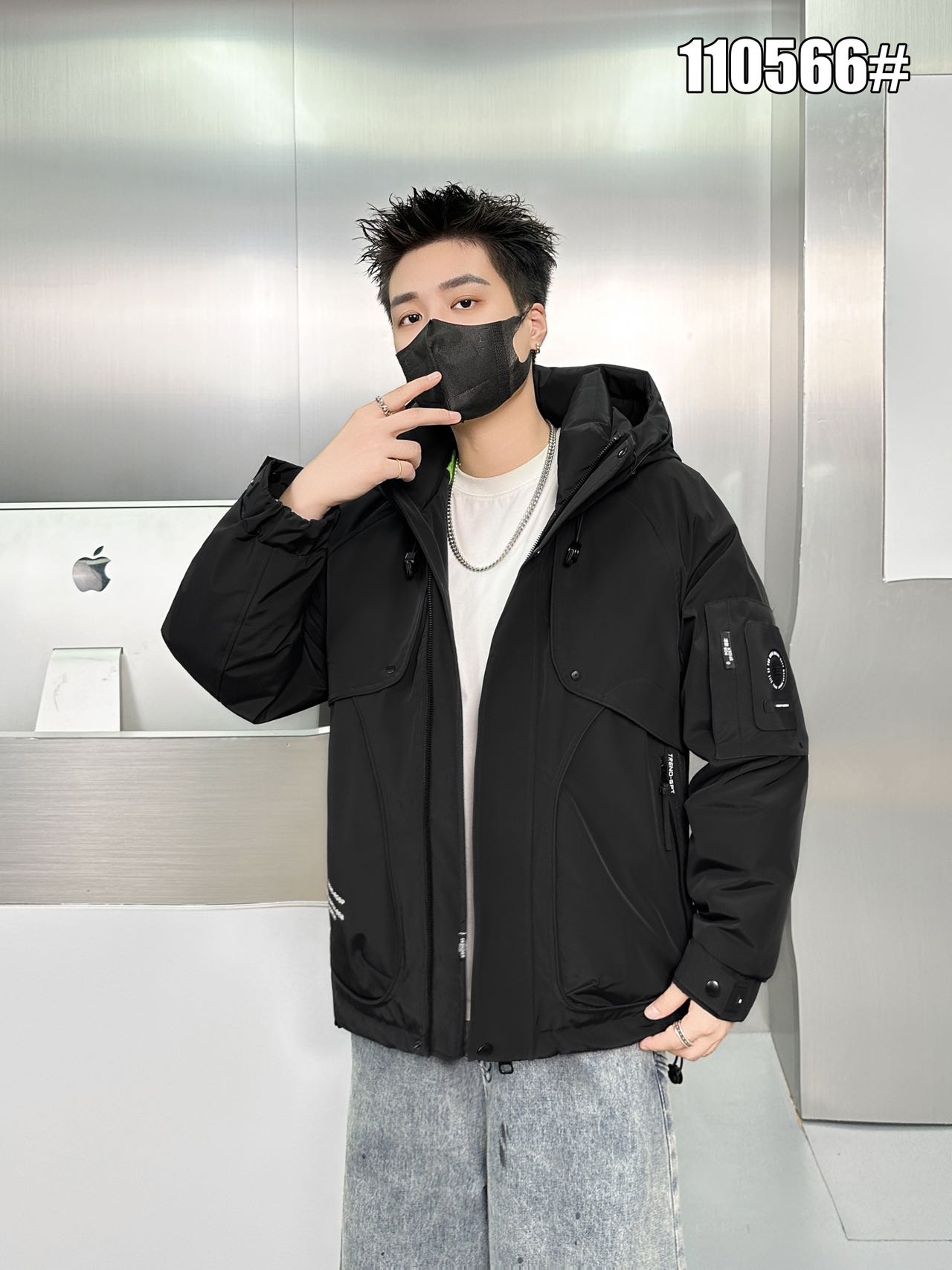 110566#2025款连帽常规款保暖收口袖休闲潮流男装户外工装