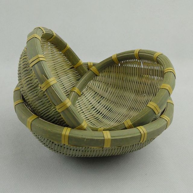 精品迷你竹编 手工竹篮 簸箕竹筐竹篓果篮 瓜果盘茶点篮 酒店用品