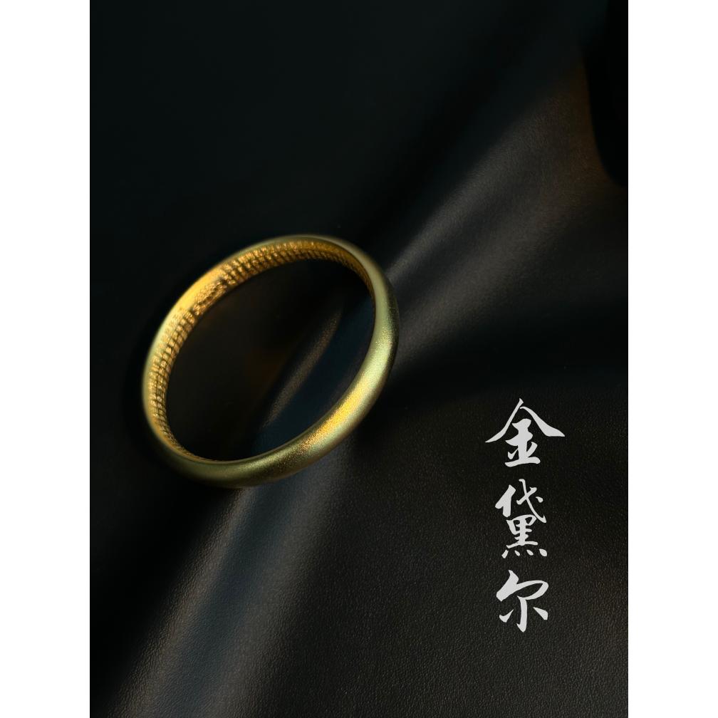 足银手镯 【心经泥鳅背手镯】卡10MM古法磨砂传承经典素圈气质