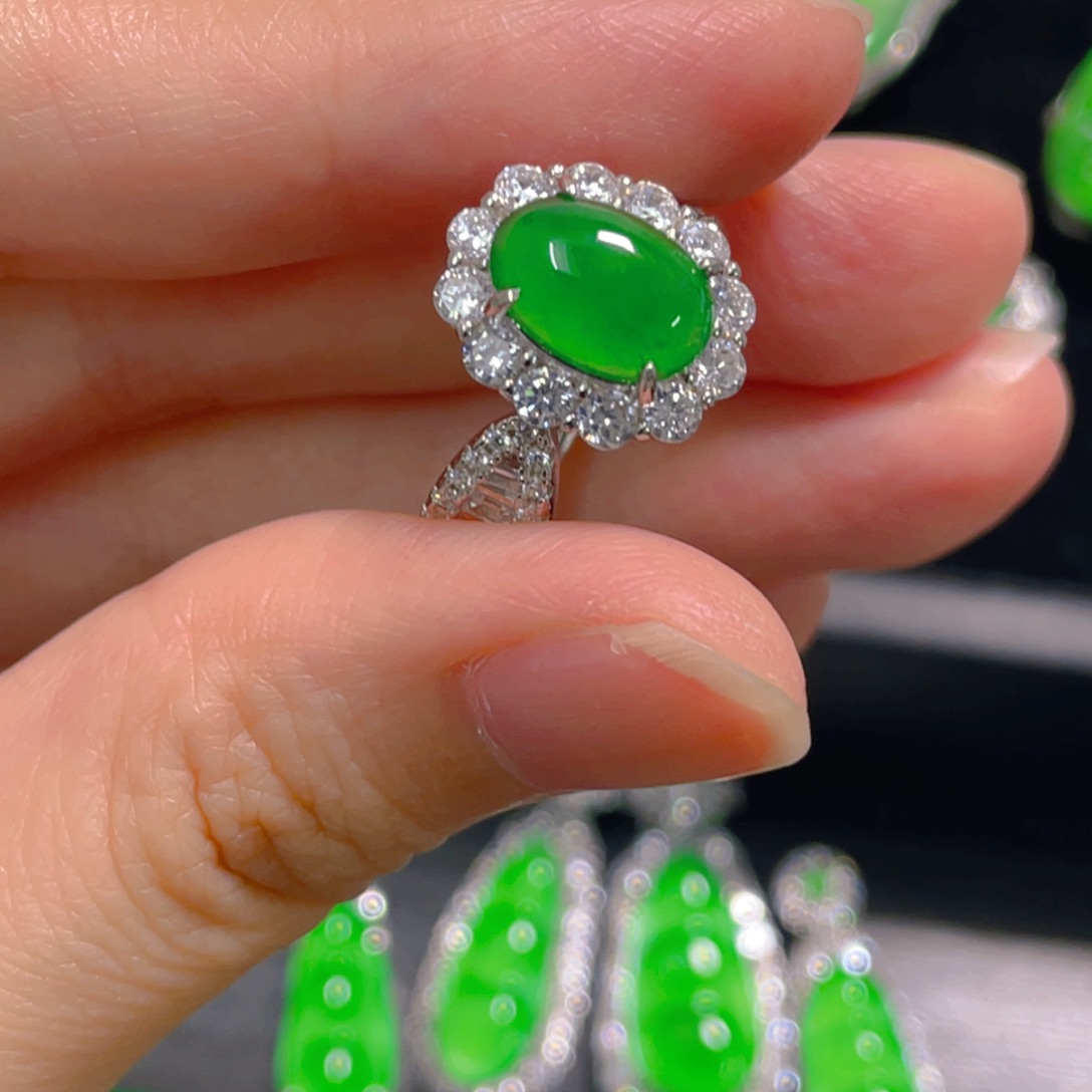 翡翠戒指银S925镶嵌11111111111111