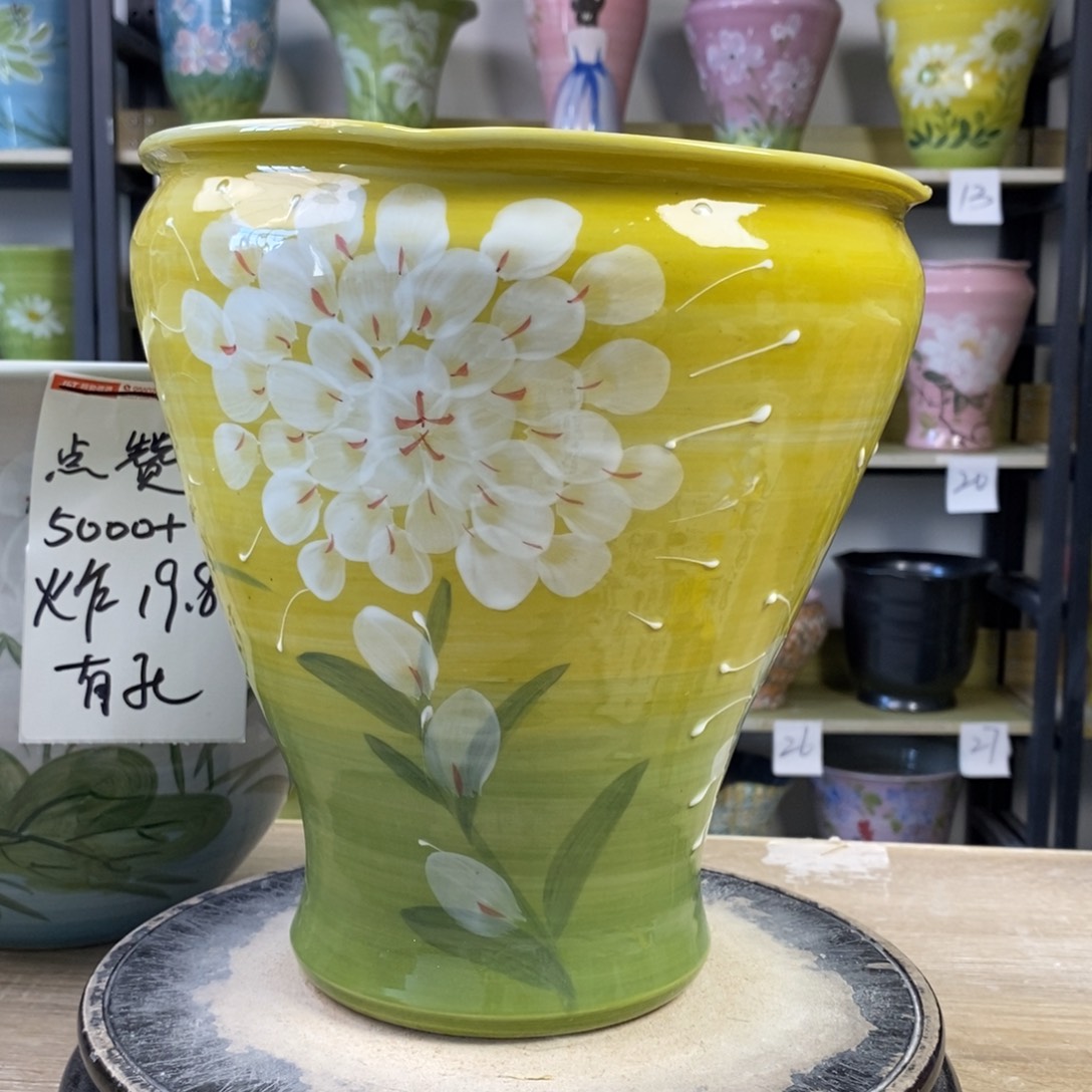 景德镇手工手绘陶瓷花盆