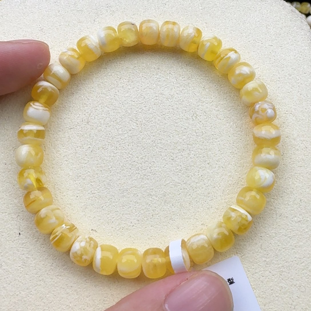 琥珀手链未镶嵌7.2mm精工极限弧老型