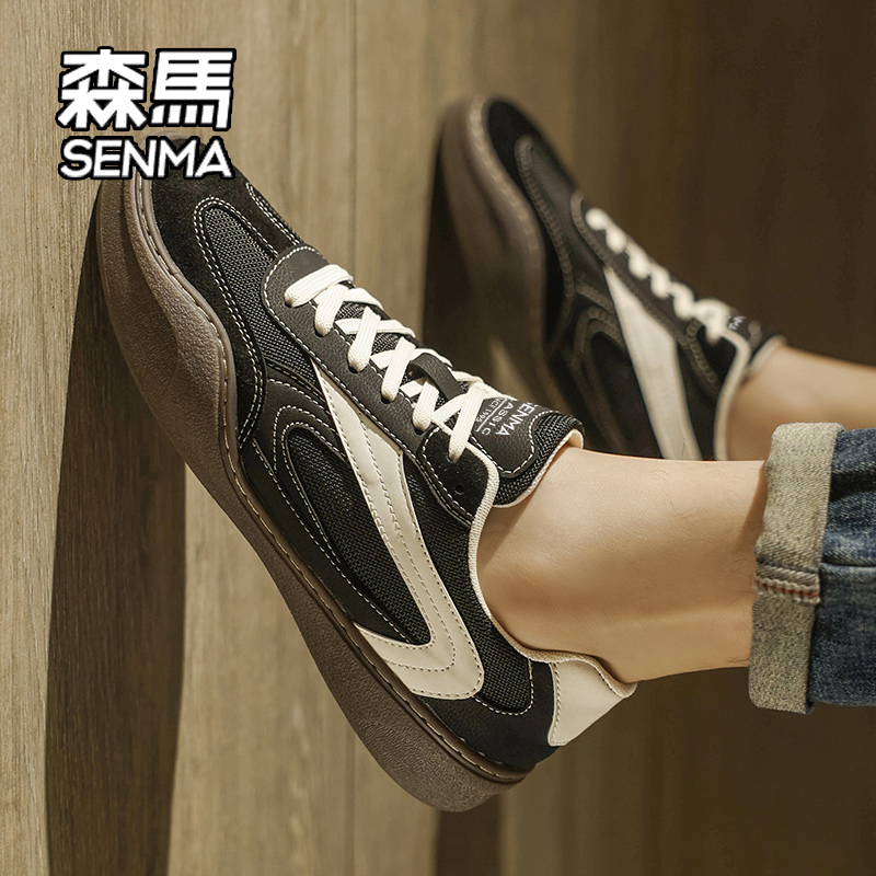 SENMA/森马2025秋季男款网面透气上班通勤轻便软底阿甘板鞋休闲鞋