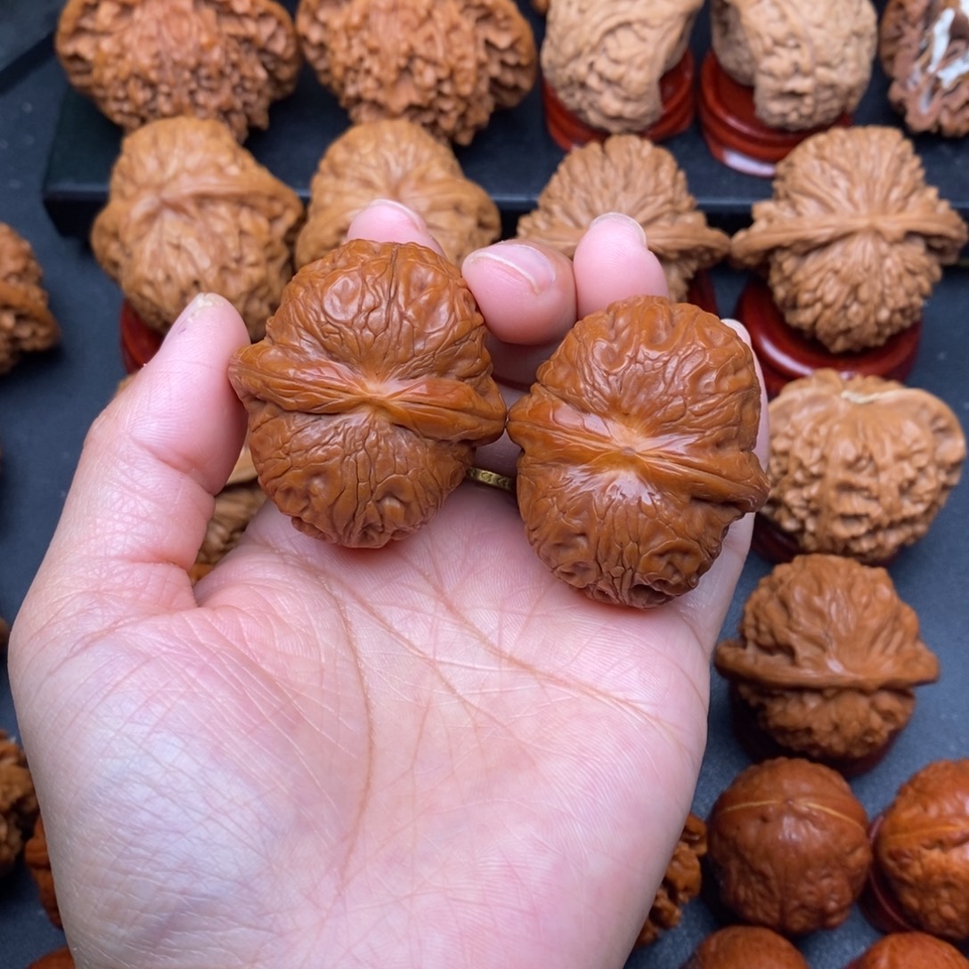 文玩核桃把件42平谷元宝