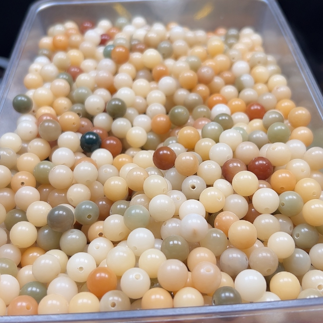 菩提根/象牙果手串微瑕10玉化多宝圆300颗