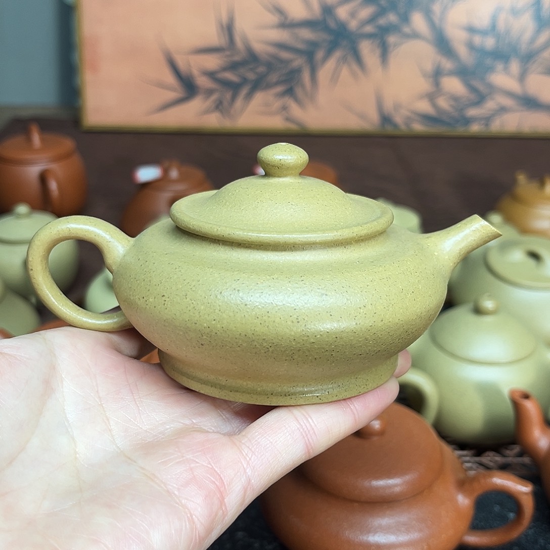 茶壶红泥本绿虚扁145cc