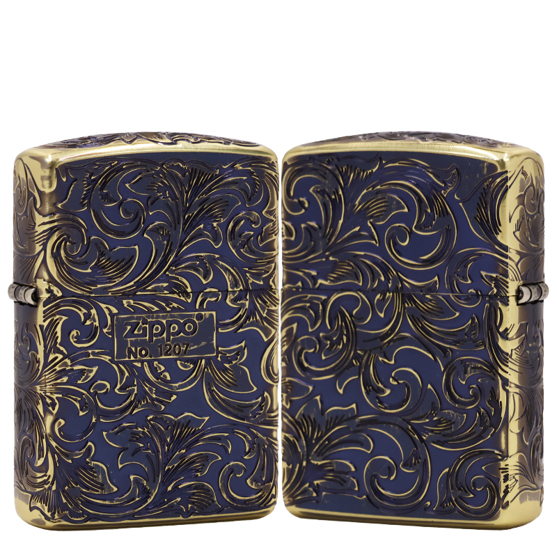 ZIPPO/之宝烤蓝【唐草中标】盔甲机正品煤油打火机KF-DF