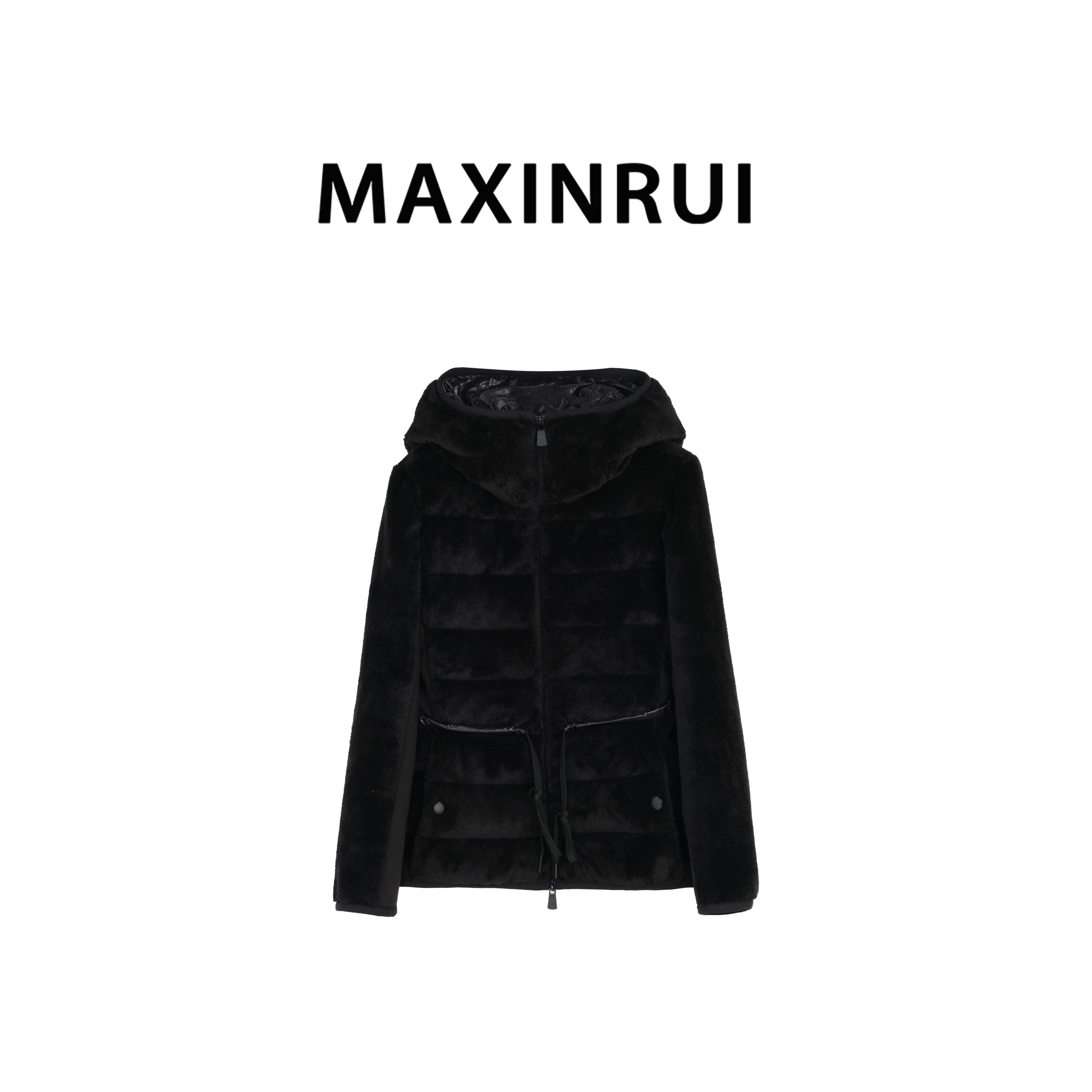 MAXINRUI 秋冬女士收腰毛毛连帽轻盈显瘦羽绒服RRE24184