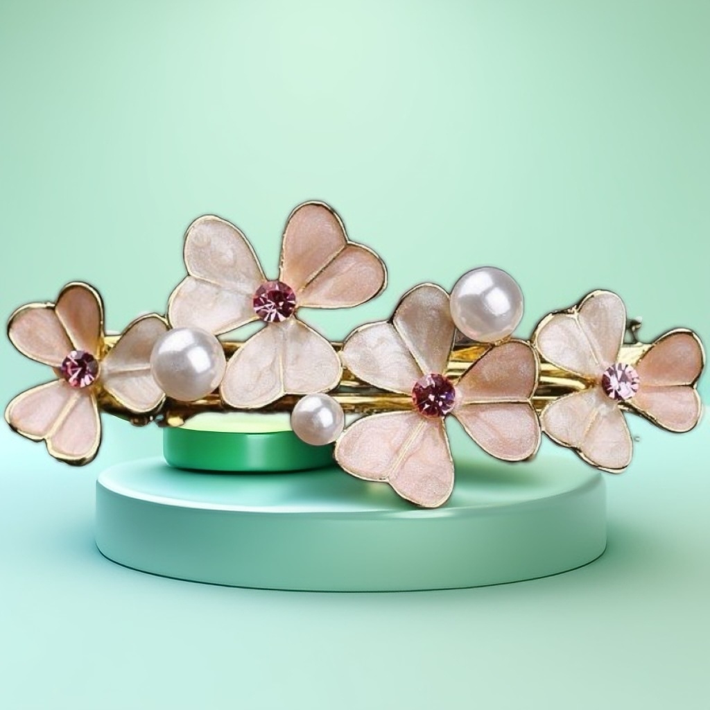 花朵发夹气质后脑勺发饰弹簧顶夹韩国发卡头饰夹子横夹盘发刘海夹