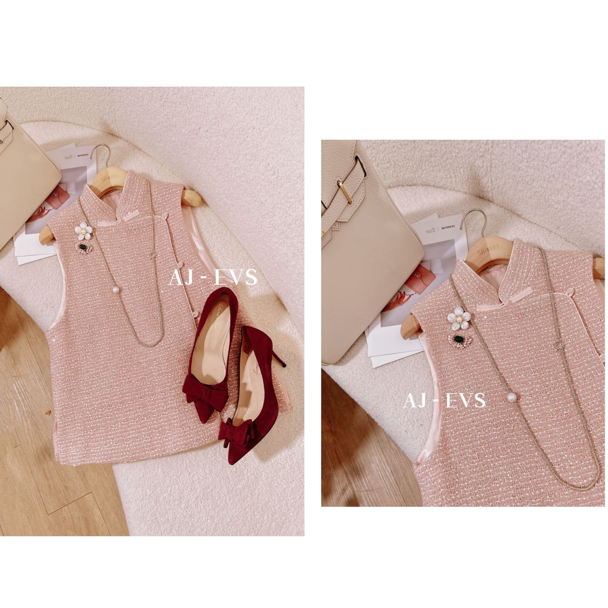 AJ-EVS【温婉如玉· 优雅亮片羊毛新中式马甲】