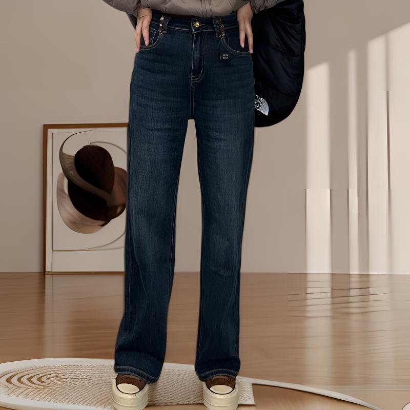 【微笑女装】新款百搭高品质牛仔直筒裤（9698