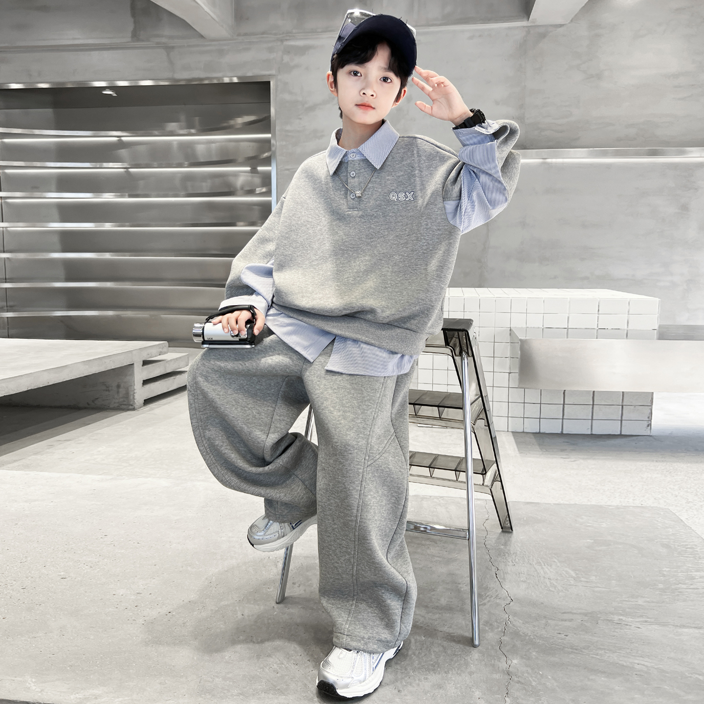 男童春秋款套装2025新款中大儿童秋季卫衣两件套运动休闲男孩秋装