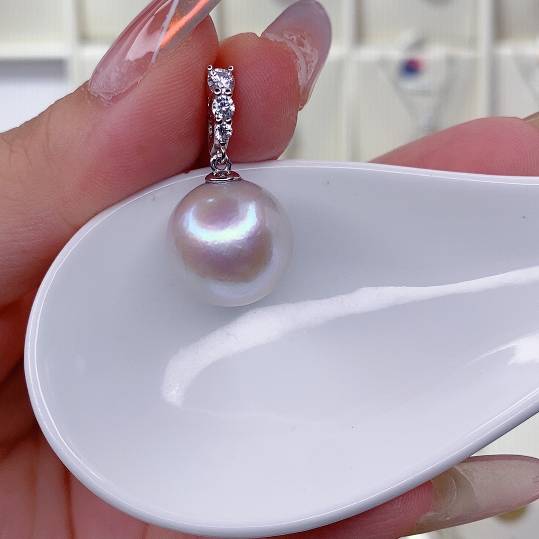 宁***远淡水珍珠银S925镶嵌吊坠(赠链)