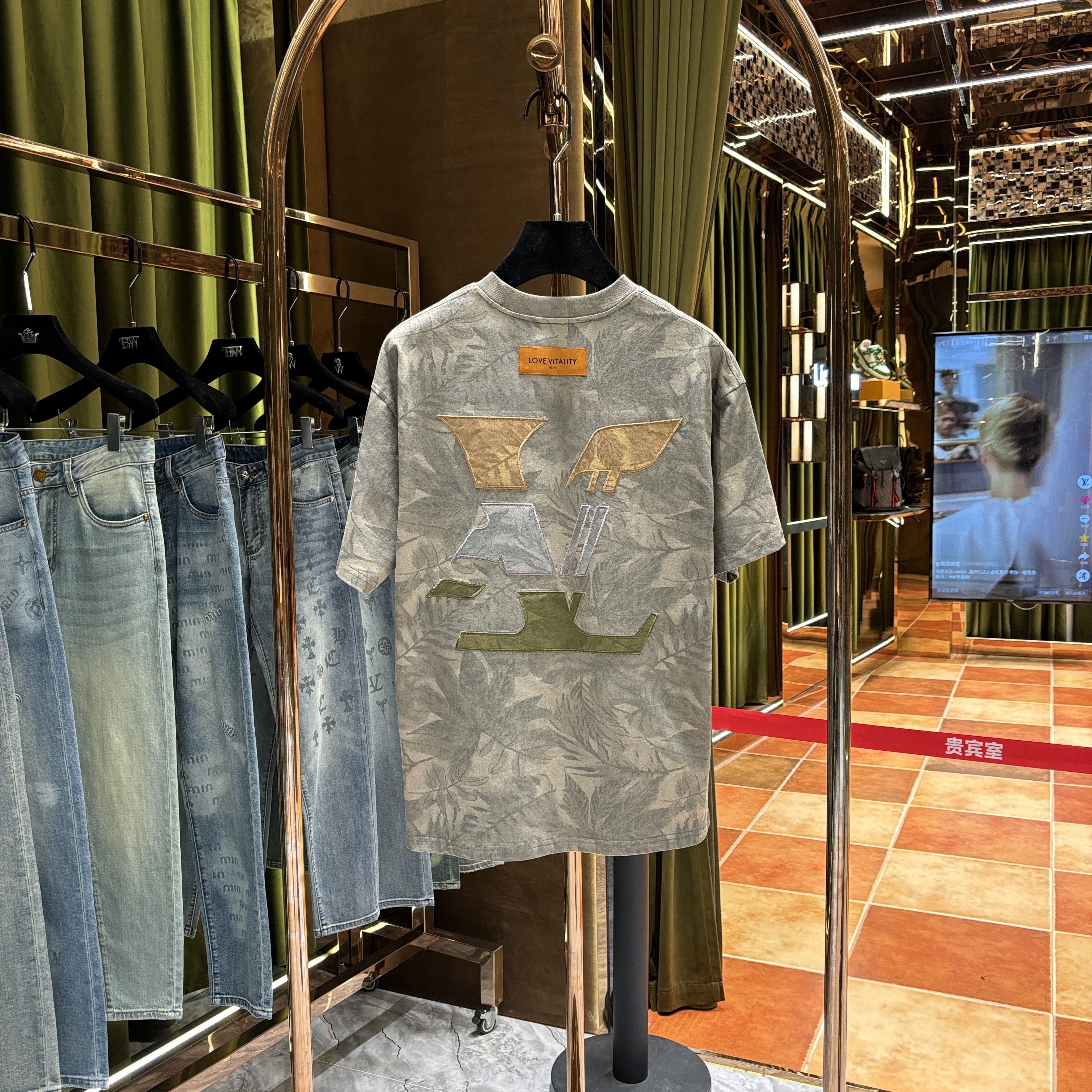 x【烽哥专属】夏季新款潮牌重磅高级感老花刺绣短袖25223