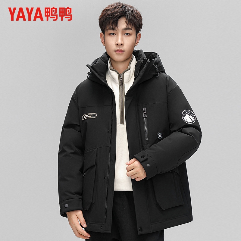 【王一博同款】鸭鸭短款羽绒服男加厚工装冬季情侣款冲锋保暖外套