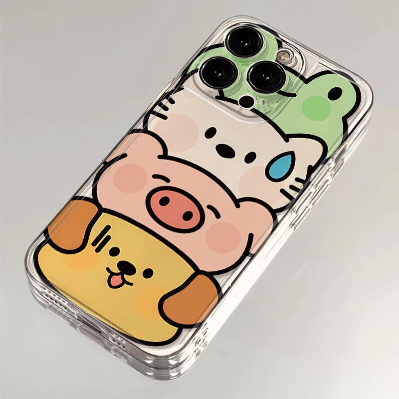 可爱叠叠乐头像适用苹果16/15PROMAX手机壳iPhone14透明13新12pro