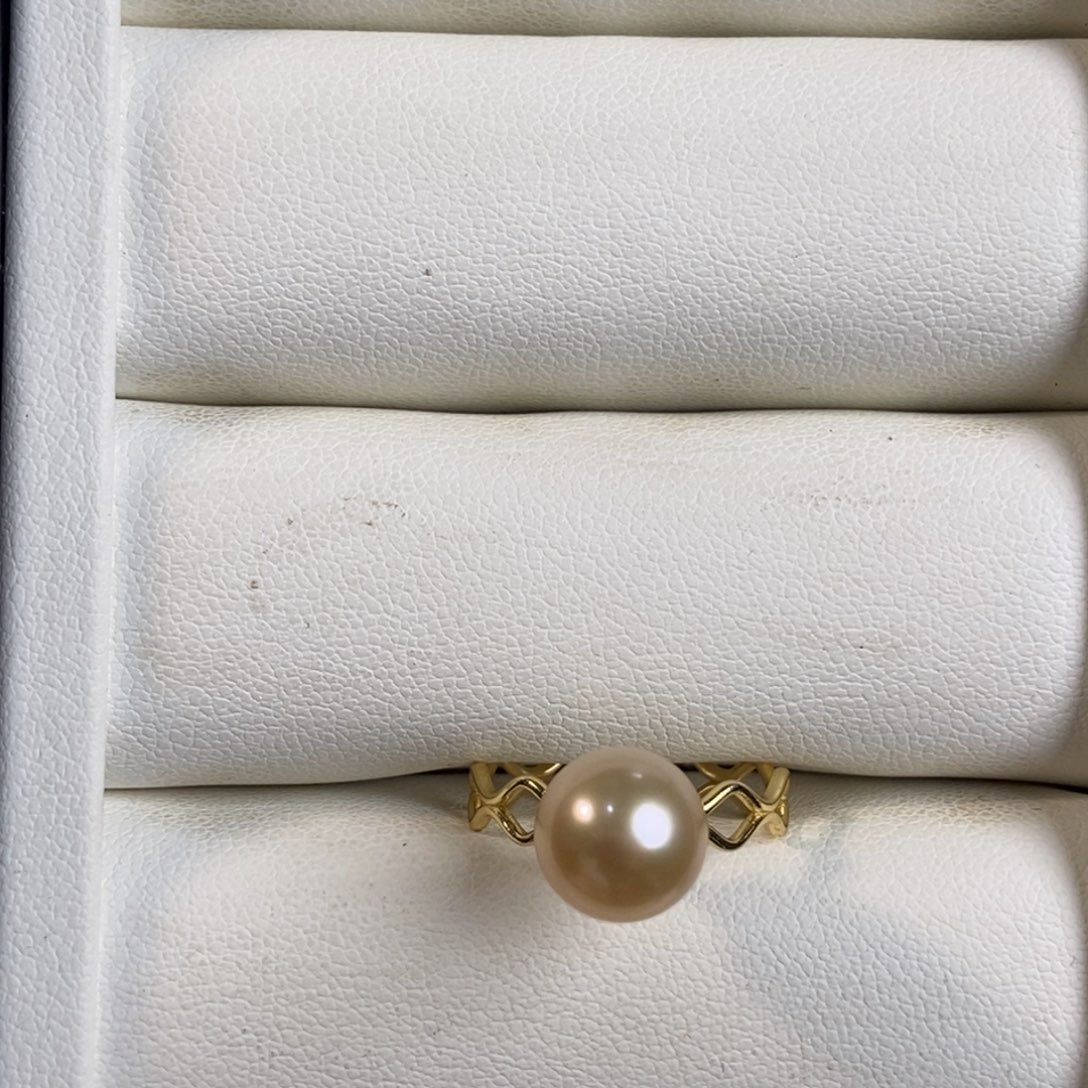 海水珍珠戒圈银S925镶嵌淋*季