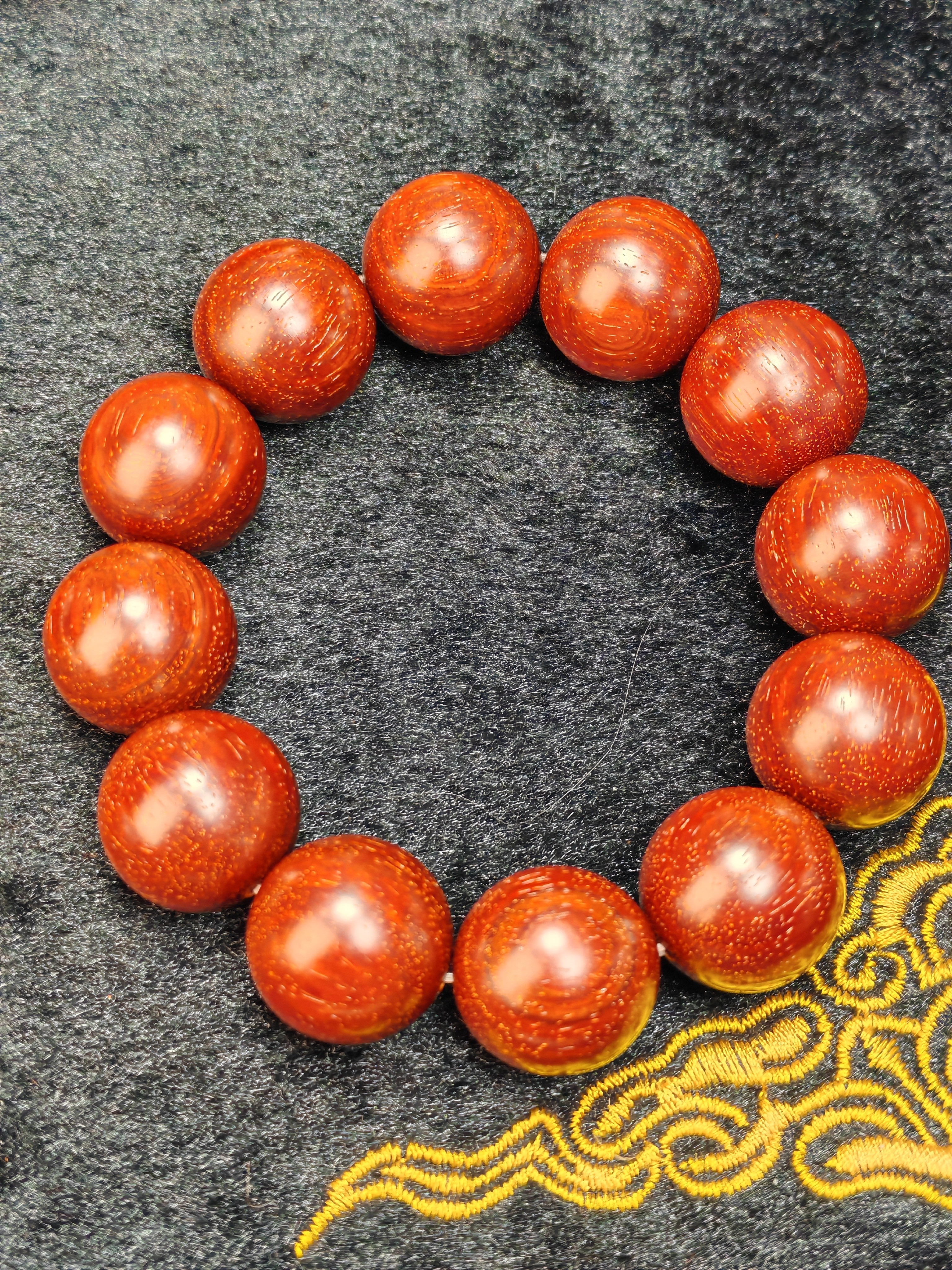 原汁原味  2.0手串360度鳞带几颗龙鳞 爆星  印度小叶紫檀