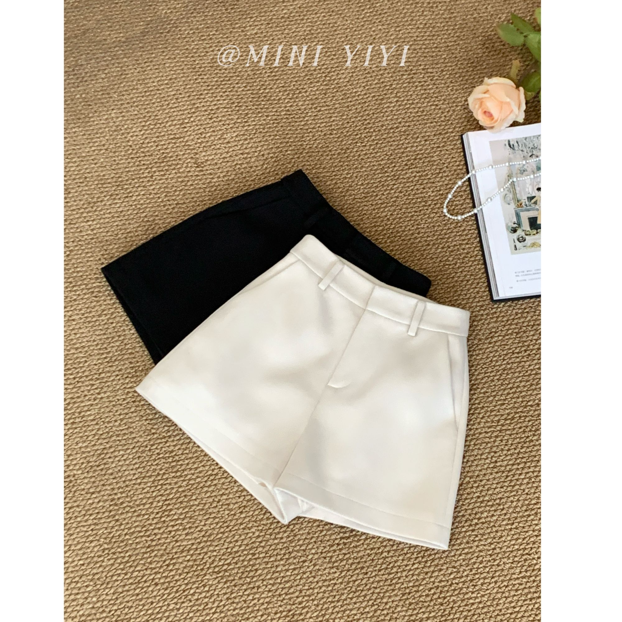 【时刊裤王】<YiYiii>小个子时尚气质裤子百搭显瘦高腰短裤轻装滑