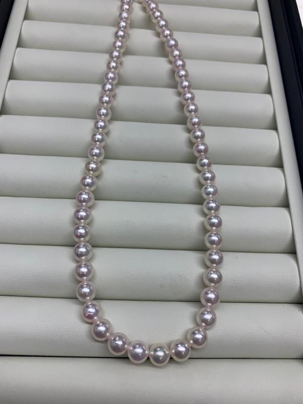 天然海水珍珠akoya极光天女微瑕项链8-8.5mm时尚百搭